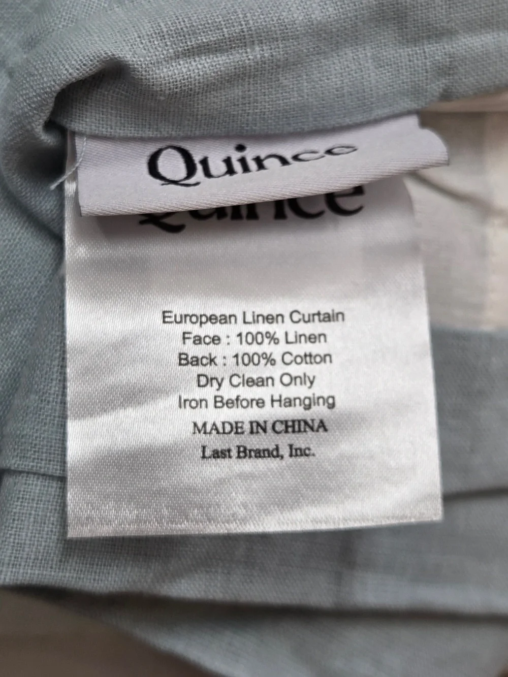 NWT QUINCE Set Of 2 48x84 European Linen Curtains Light Blue 9024